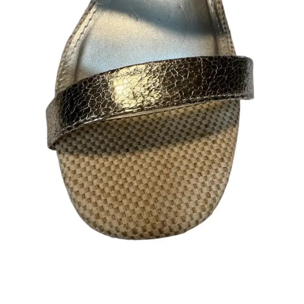 Nicole Briar snakeskin block heel sandal, Brown & Metallic Gold, 10m NWOB - Picture 12 of 13